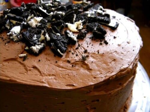 Chocolate Layer Cake with Cookies and Cream Filling - Restless Chipotle