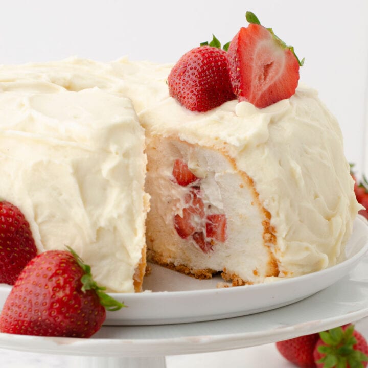 No Bake Strawberry Angel Food Cake Dessert Recipe - Restless Chipotle