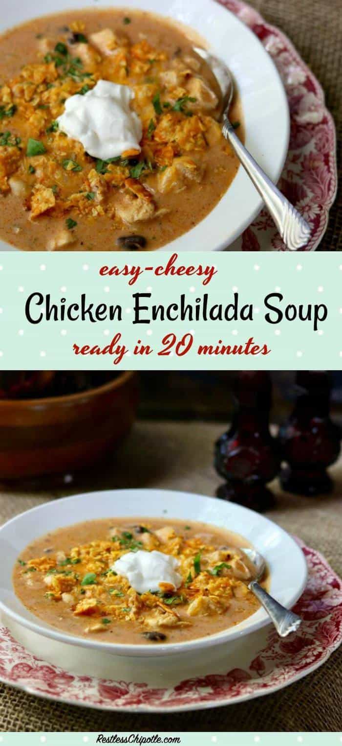 Chicken Enchilada Soup (Stove or Slow Cooker) - Restless Chipotle