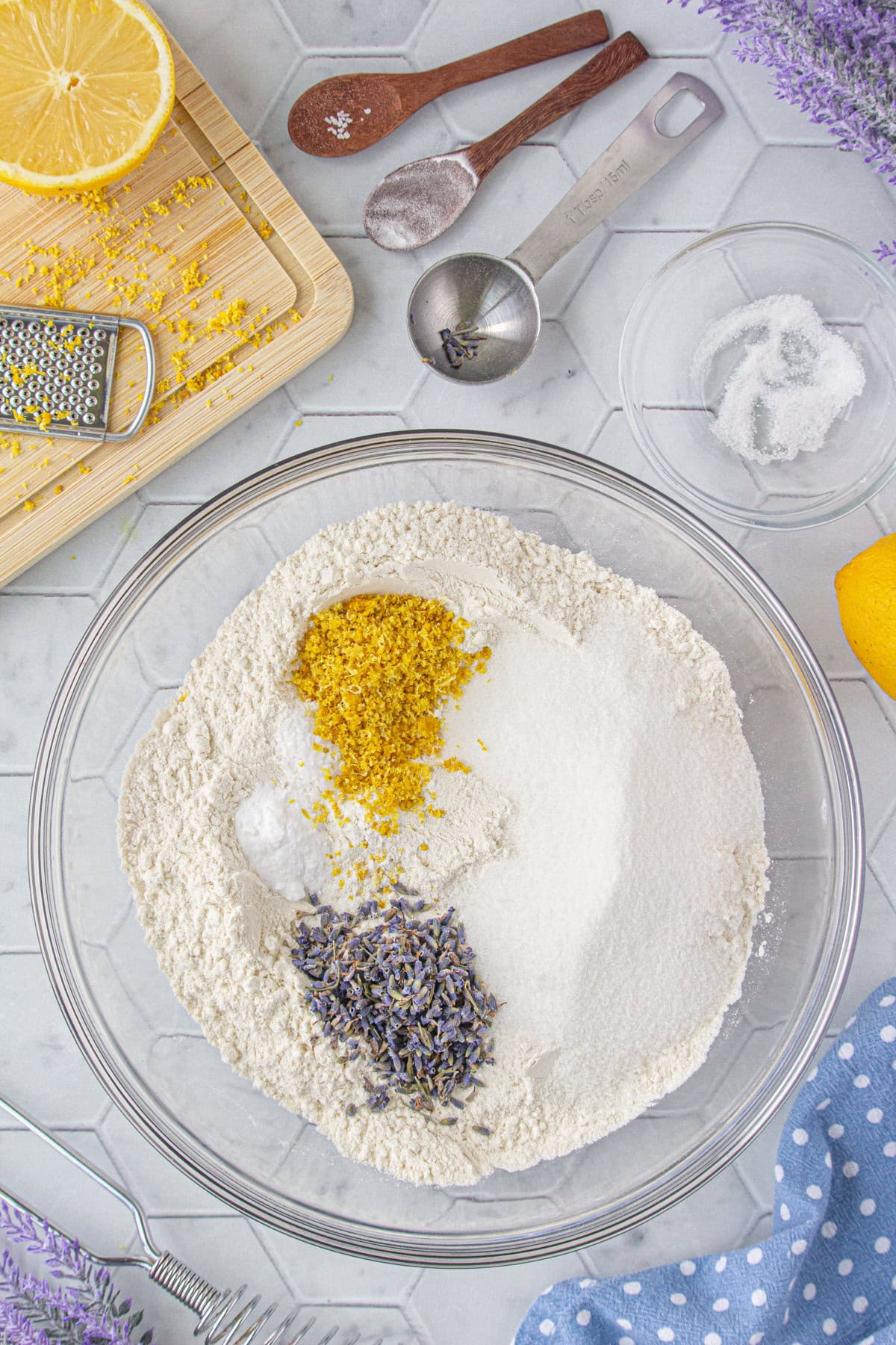 Dry ingredients in a bowl.