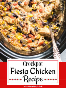 Cover for fiesta chicken with a title text overlay.