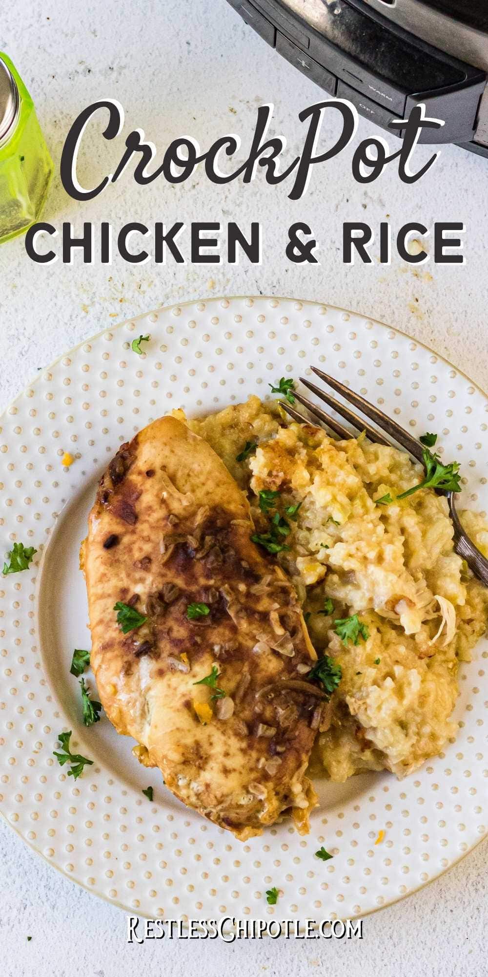 Easy Crockpot Chicken and Rice - Restless Chipotle