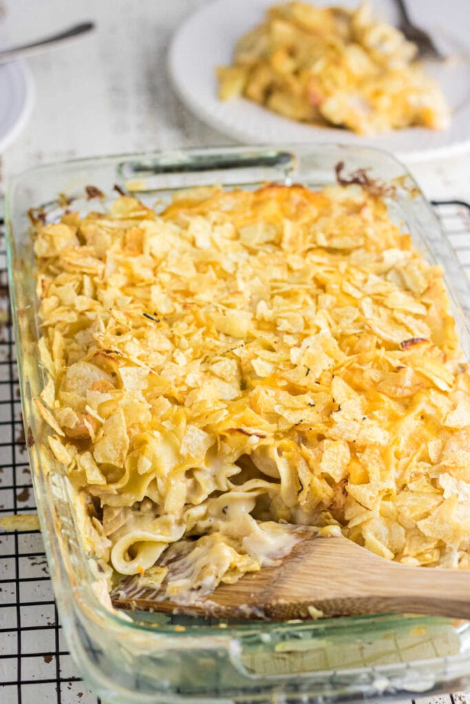 Easy Tuna Noodle Casserole Recipe with Potato Chips - Restless Chipotle