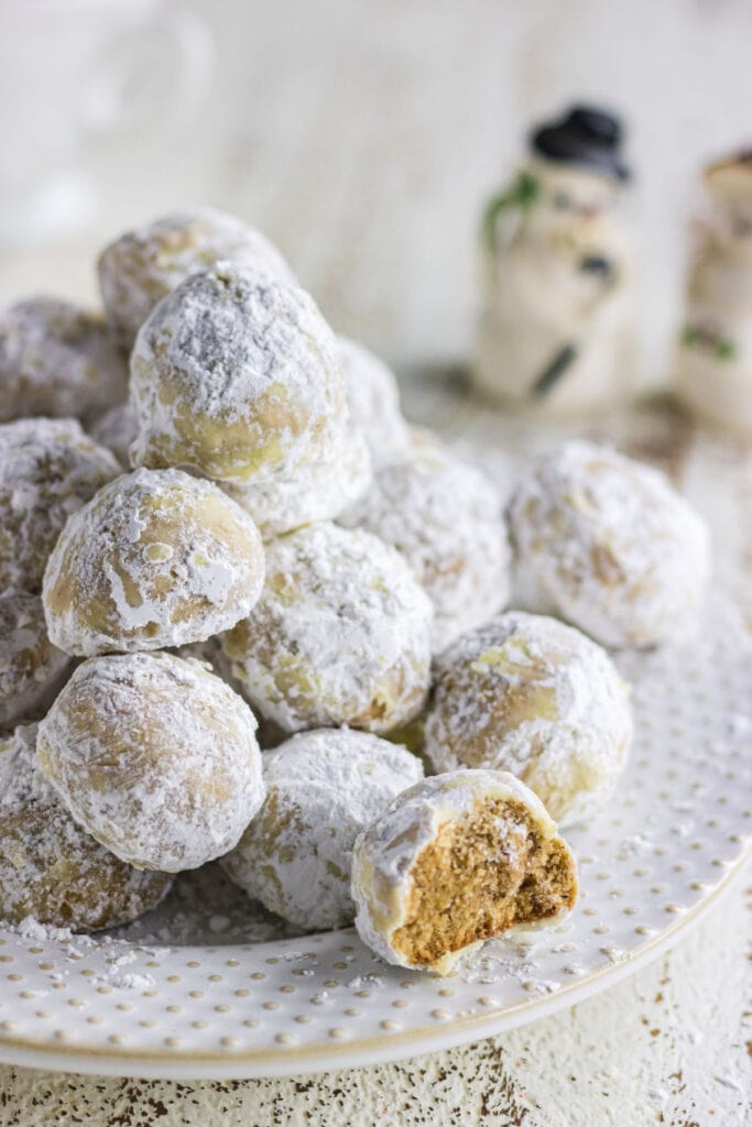 Christmas Gingerbread Snowball Cookies without Nuts - Restless Chipotle