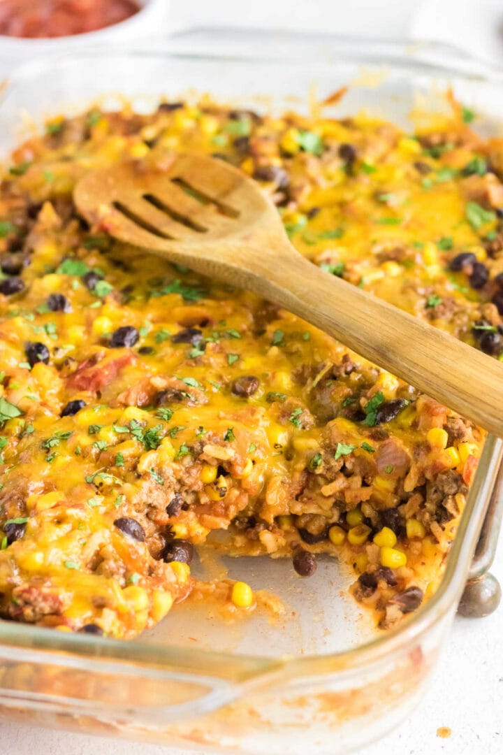 Easy Mexican Ground Beef and Rice Casserole Recipe - Restless Chipotle