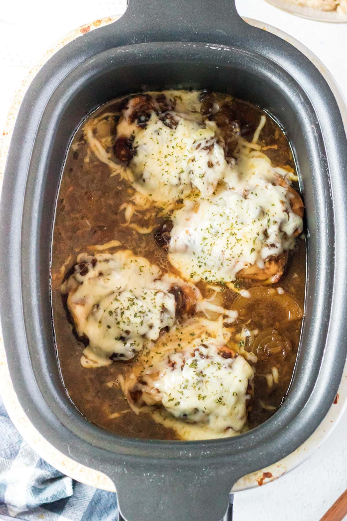 Crockpot Chicken with Onion Soup Mix {super easy recipe}