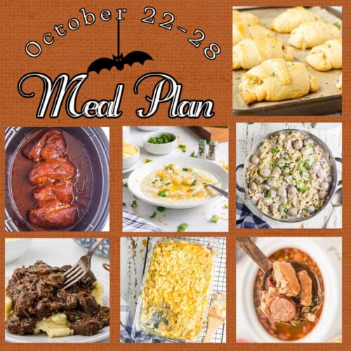 Collage of images for this week's meal plan.