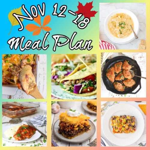 Collage of images from this week's meal plan.