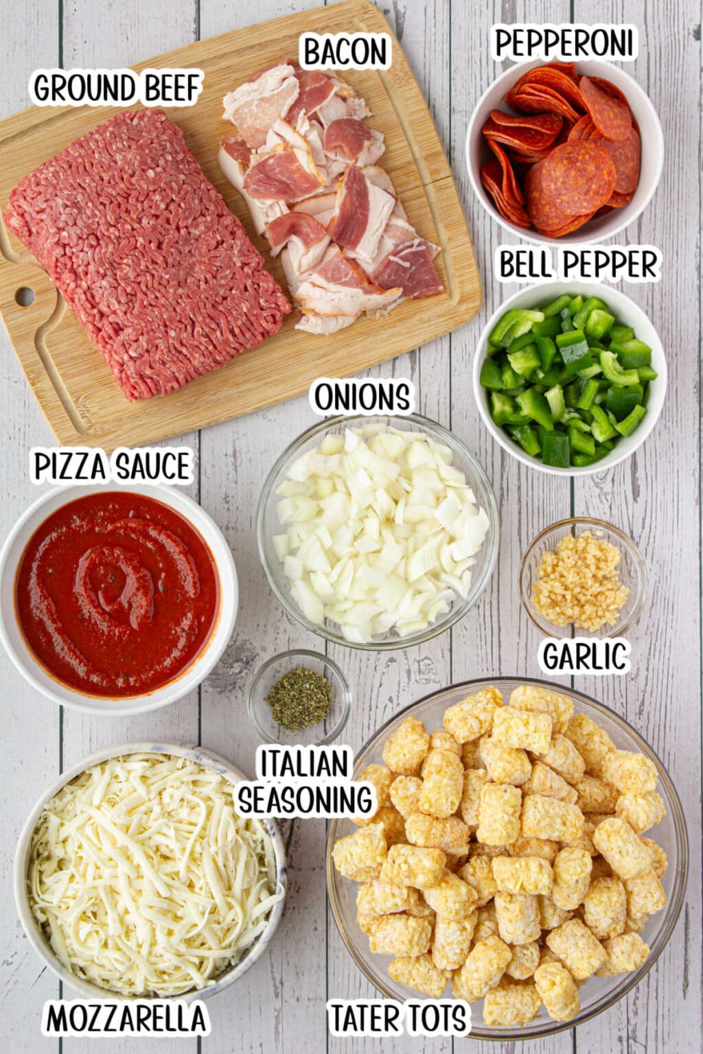 Ultimate Meat Lovers' Tater Tot Pizza Casserole - Restless Chipotle