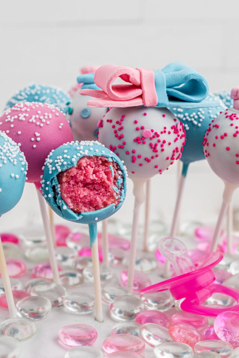 How to Make Gender Reveal Cake Pops For a Baby Shower - Restless Chipotle