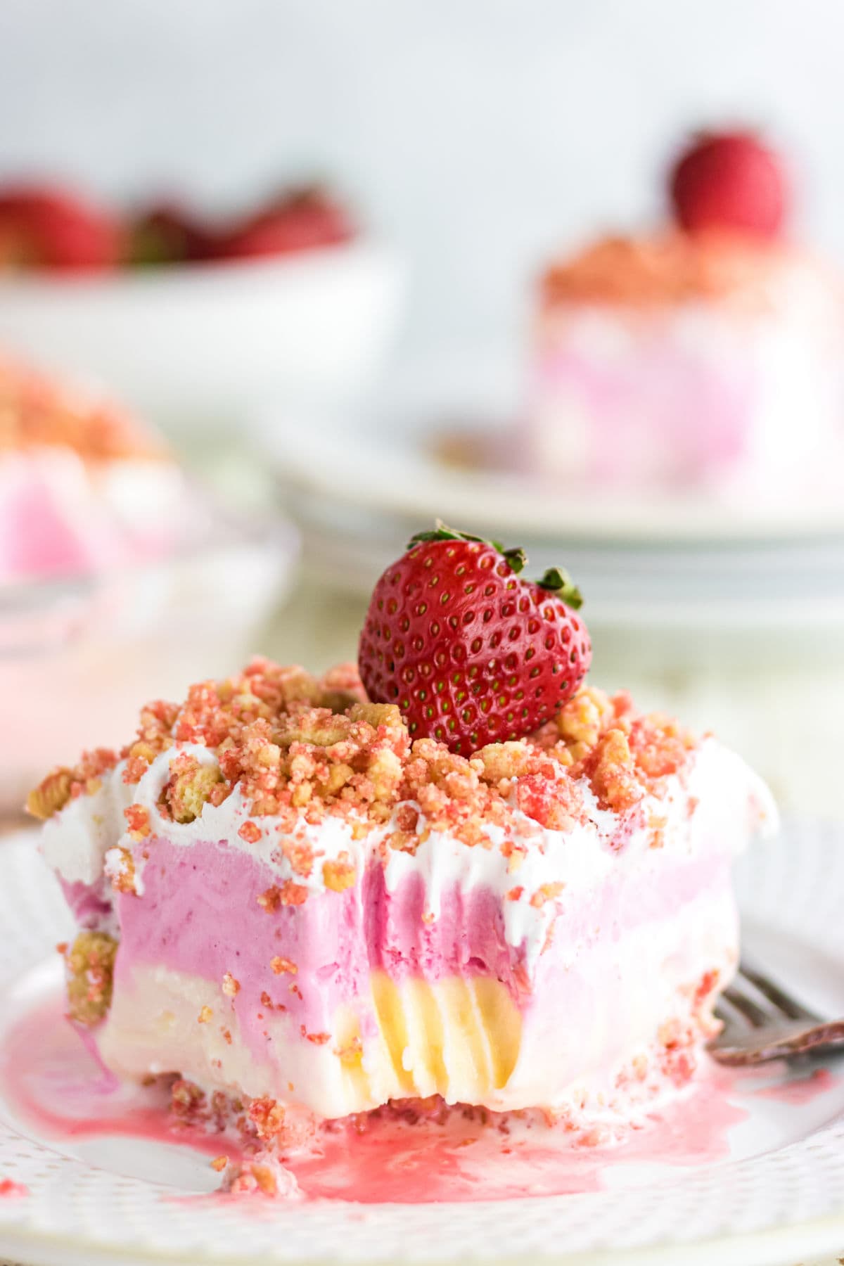 Strawberry Crunch Ice Cream Cake