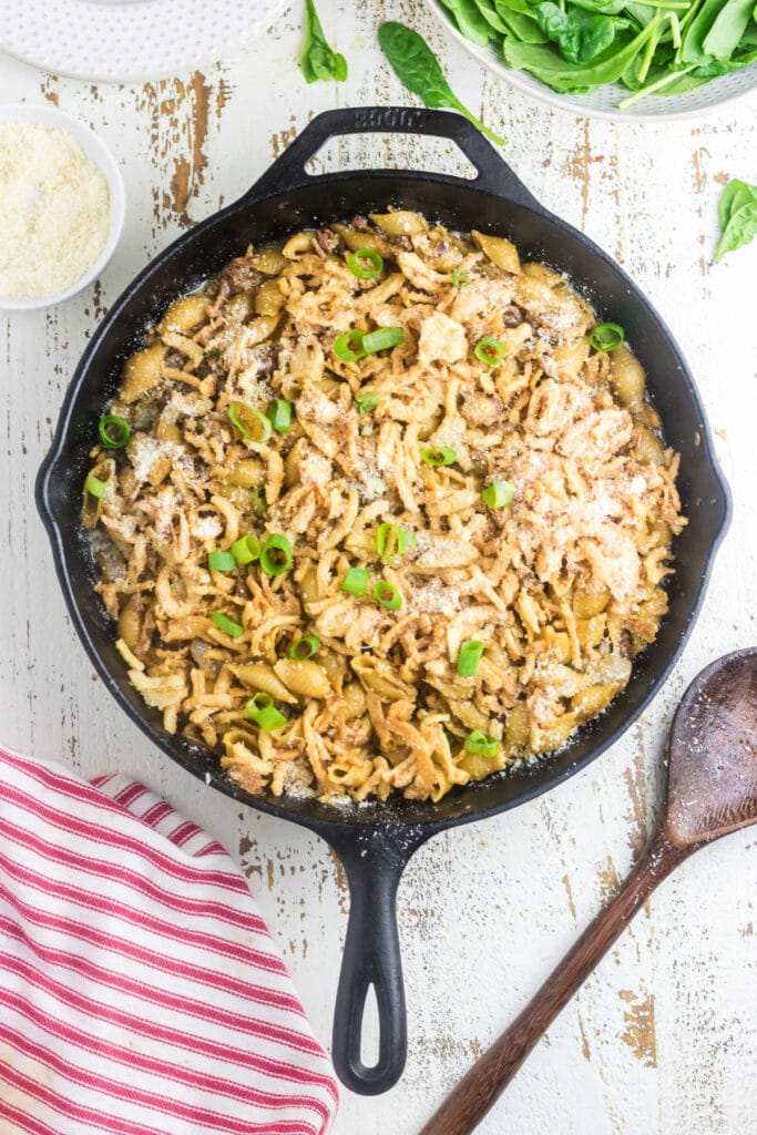 Easy French Onion Ground Beef Noodle Casserole Recipe - Restless Chipotle