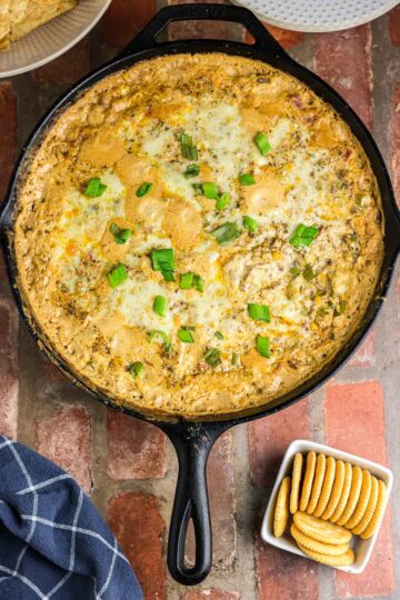 Cast Iron Baked Cowboy Dip Recipe (Cheesy & Creamy) - Restless Chipotle