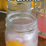 Lavender lemonade with a text title overlay for Pinterest.