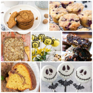 A collage of images from this collection of bake sale recipes.