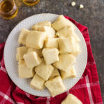 Overhead view of white chocolate fireball fudge.