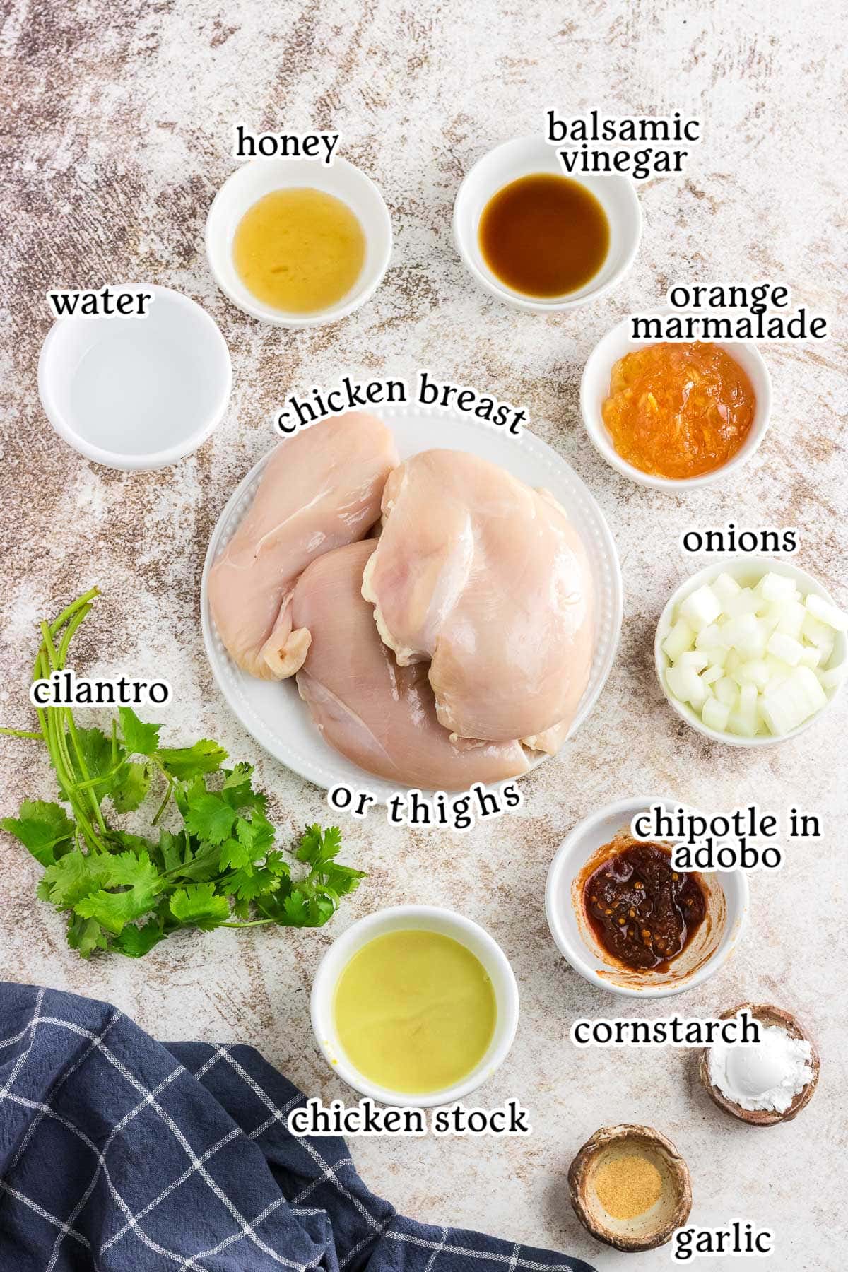 Labeled ingredients for this recipe.