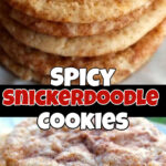 A collage of snickerdoodle cookies with title text overlay for Pinterest.
