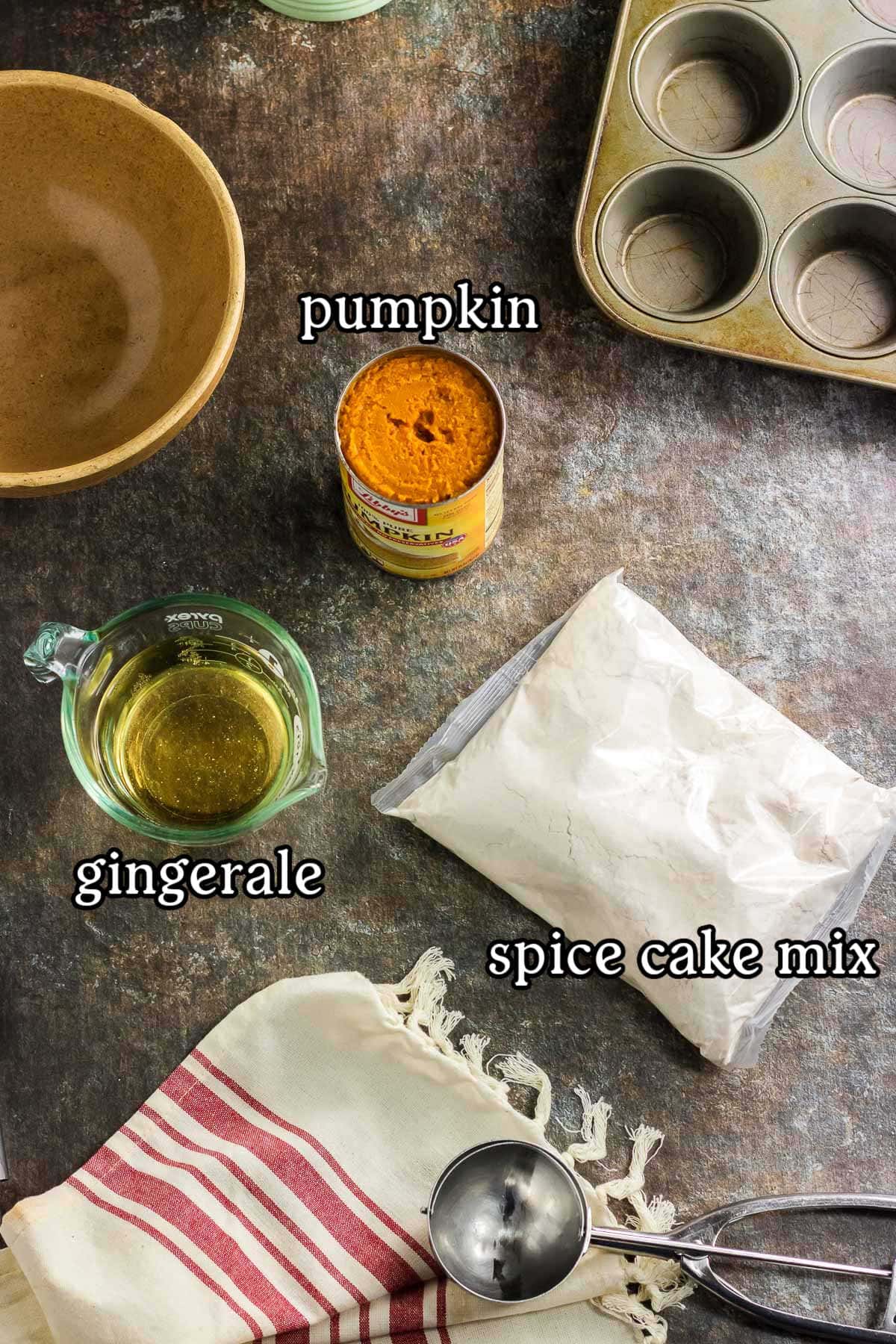 The recipe ingredients with text overlay identifying each.