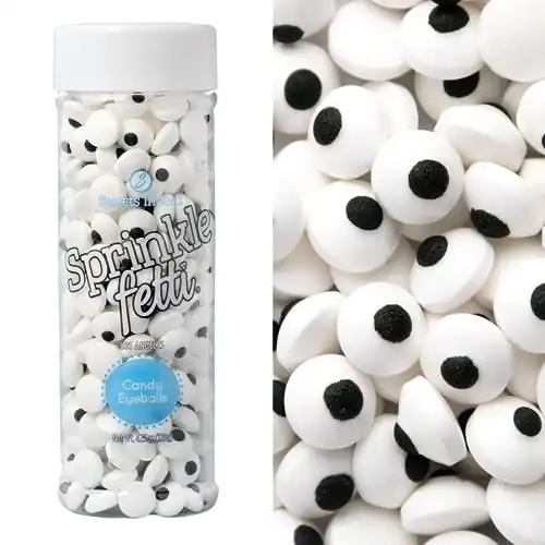 Sweets Indeed Bulk Candy Eyeballs, Edible Eyes, Halloween Sprinkles, Perfect for Cake Decorations, Baking, Ice Cream, Cookies, Cupcake Topper (4.23 ounce)