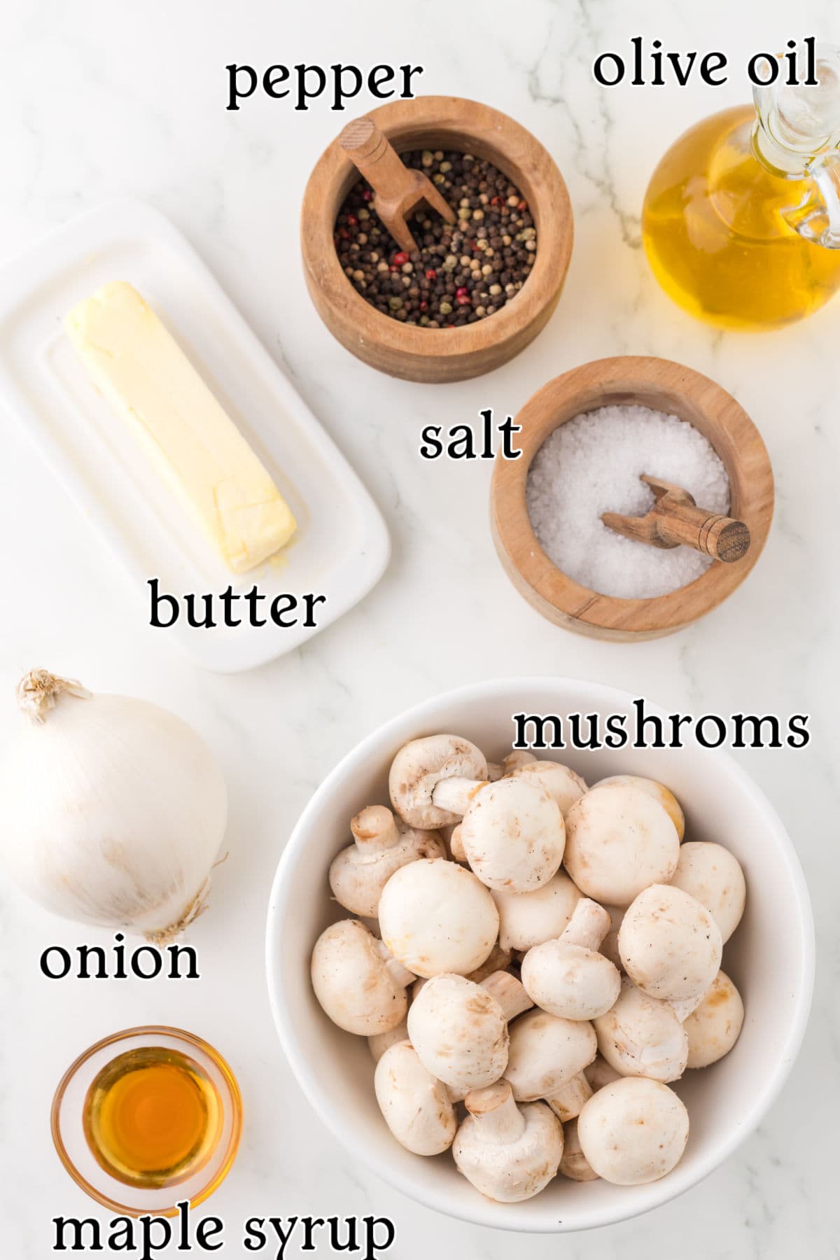 Labeled ingredients for this recipe.