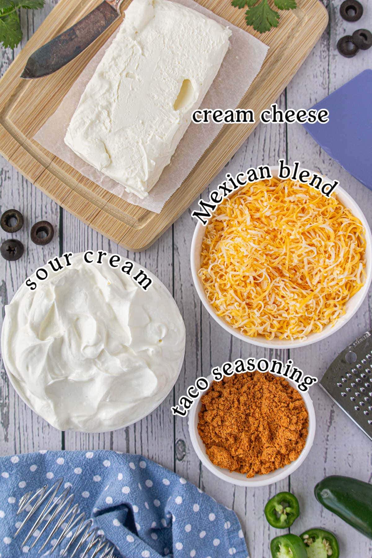 The recipe ingredients with text overlay.