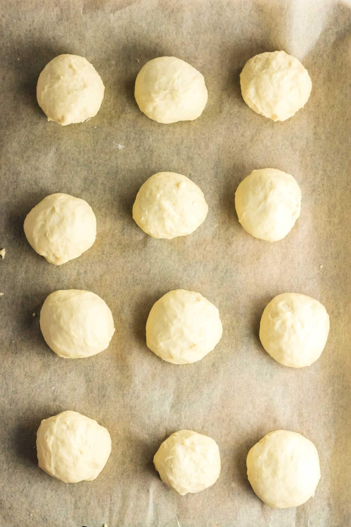 Roll are formed and ready to be baked.