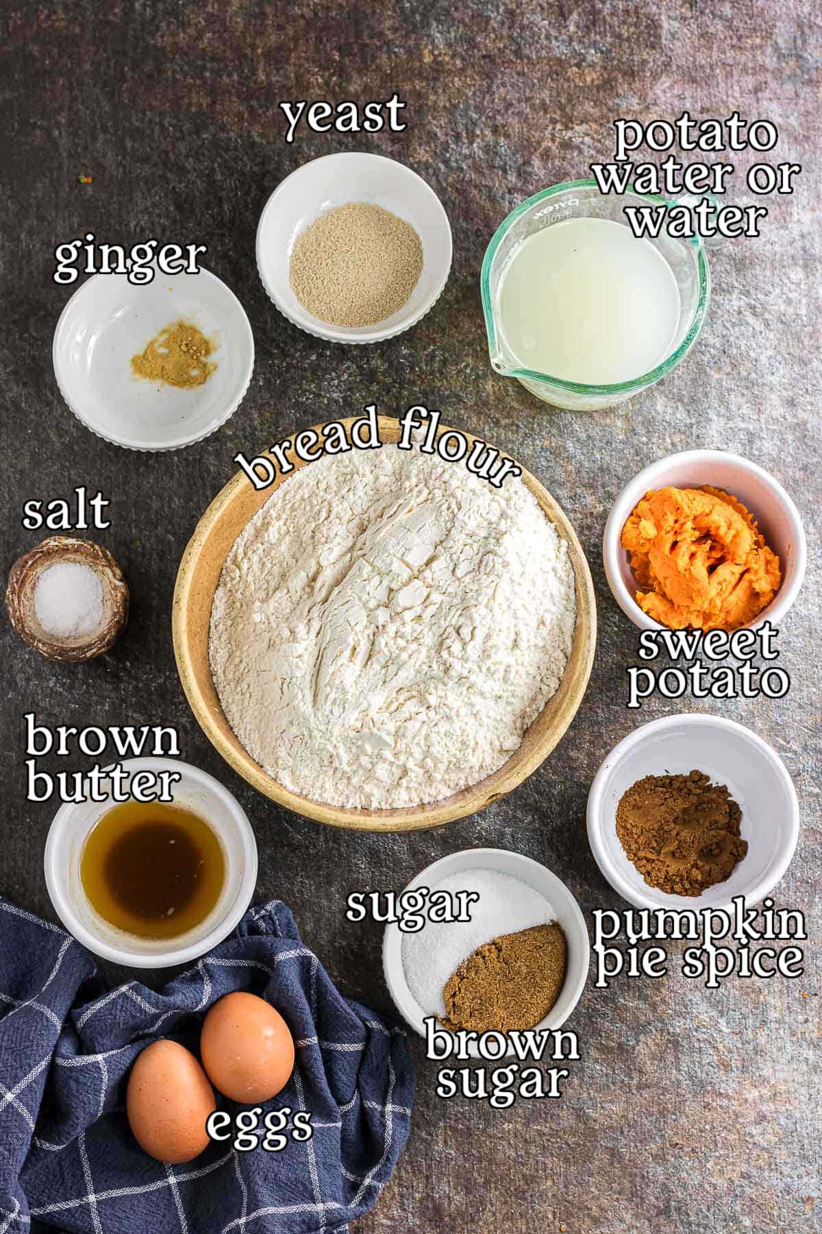 The recipe ingredients with text overlay.