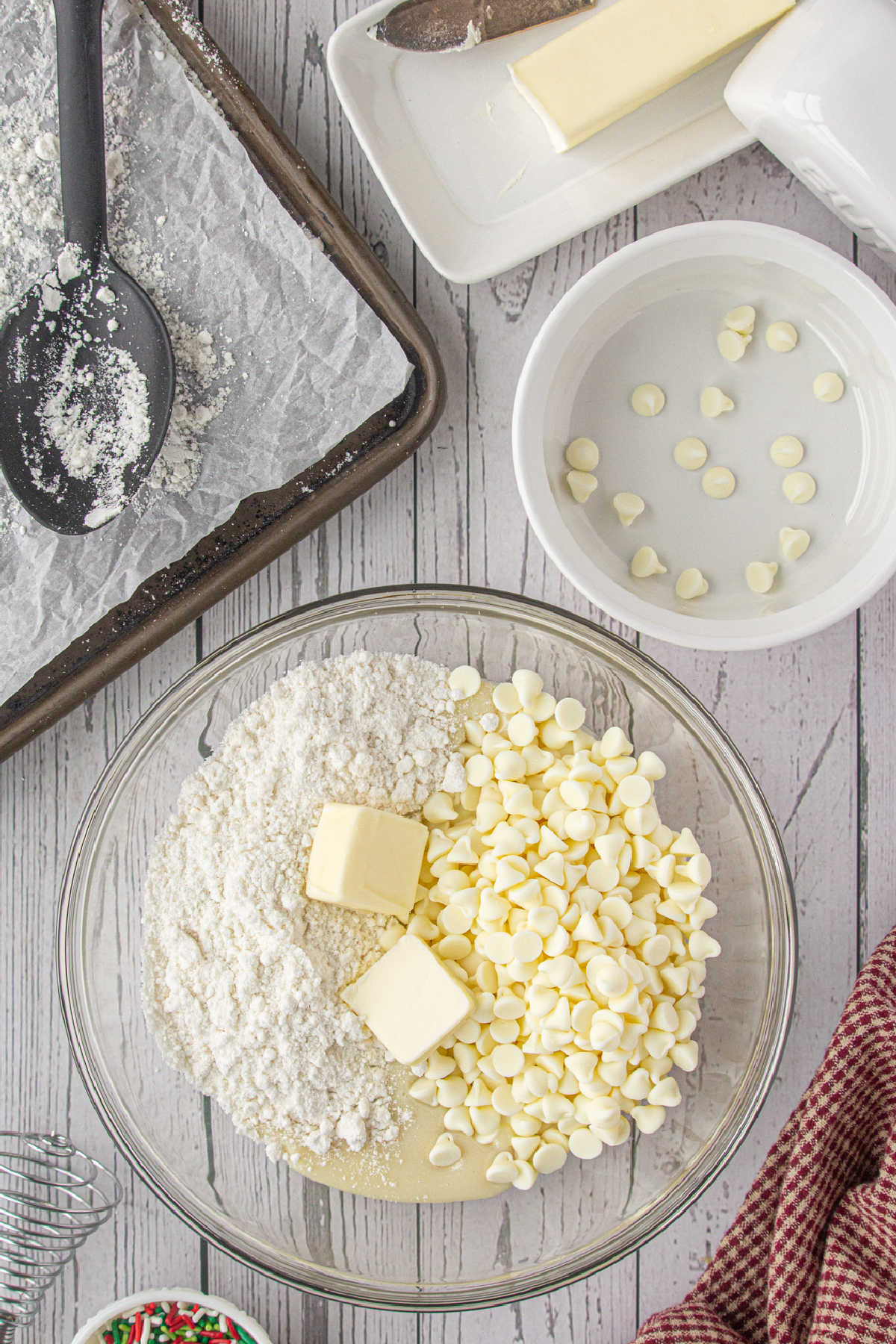 Ingredients being mixed together.