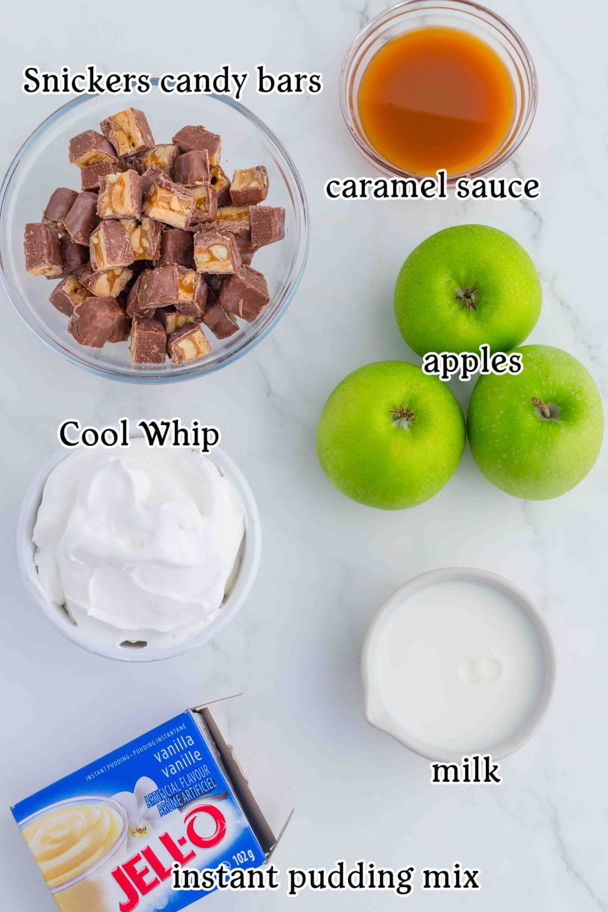 The recipe ingredients with text overlay.