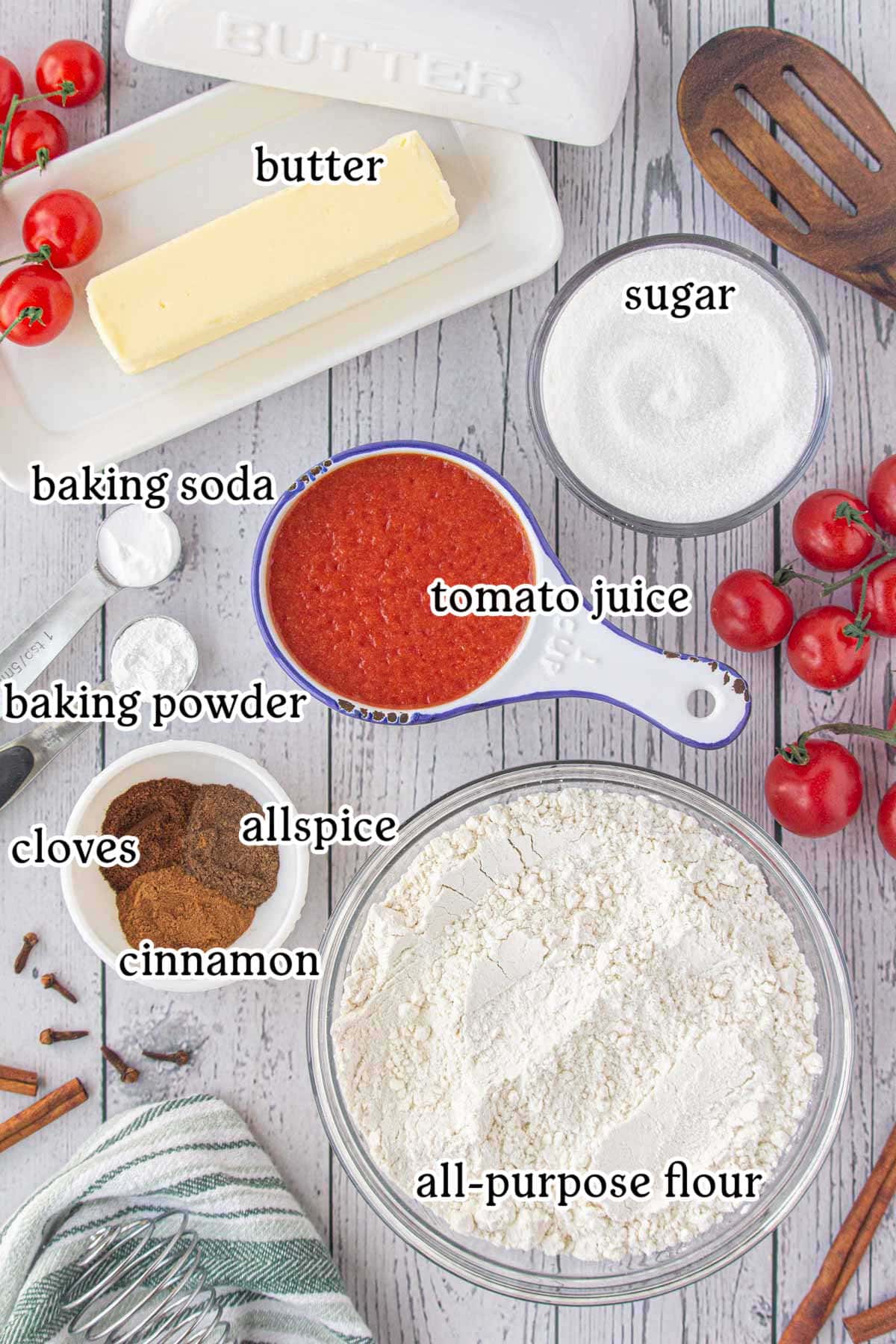 The recipe ingredients with text overlay.